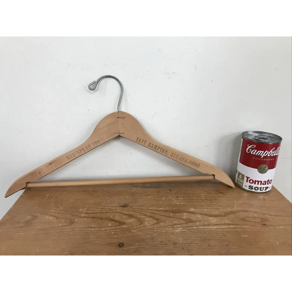 Vtg Sea Spray Inn East Hampton New York NY Hamptons Wood Hotel Clothes Hanger